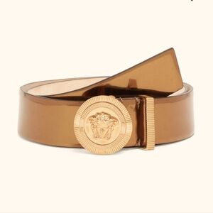 New Authentic Versace Medusa Buckle Leather Belt